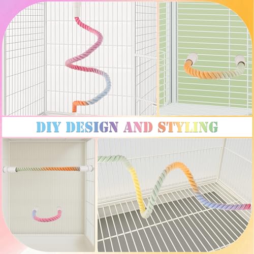 Image of 4Pcs Rope Perches for Bird Cages, Bendable Climbing Rope Cage Accessory Toy, Perfect for Parrots Cockatiels & Budgies, BirdToys, Swings & Ladders for Medium Birds