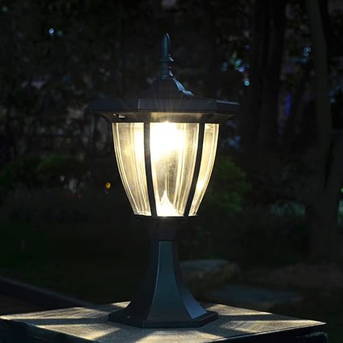 Miniatura 4 de Luces de poste al aire libre, luz solar de columna de estilo europeo, luz de poste de puerta de villa impermeable para exteriores, luz de pared LED