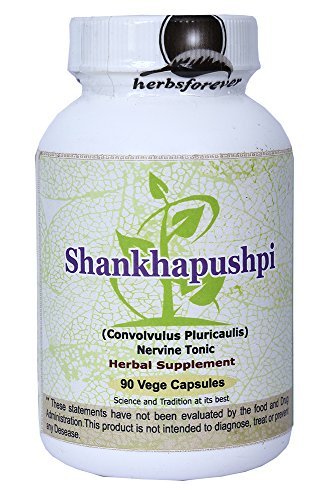 Shankhpushpi (Convolvulus Pluricaulis) (Whole Plant) (Ayurvedic Stress Relief Formulation) (Ayurvedic Brain Tonic) 90 Vege Capsules, 800 Mg Each Extract Ratio 18:1 (Concentrated)