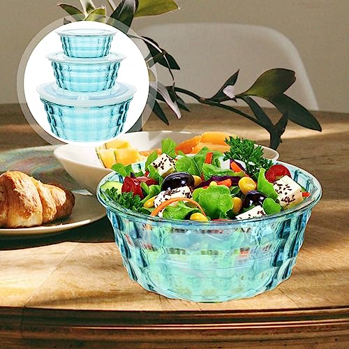 Set de 3 tazones para mezclar ensalada con tapa miniatura 6