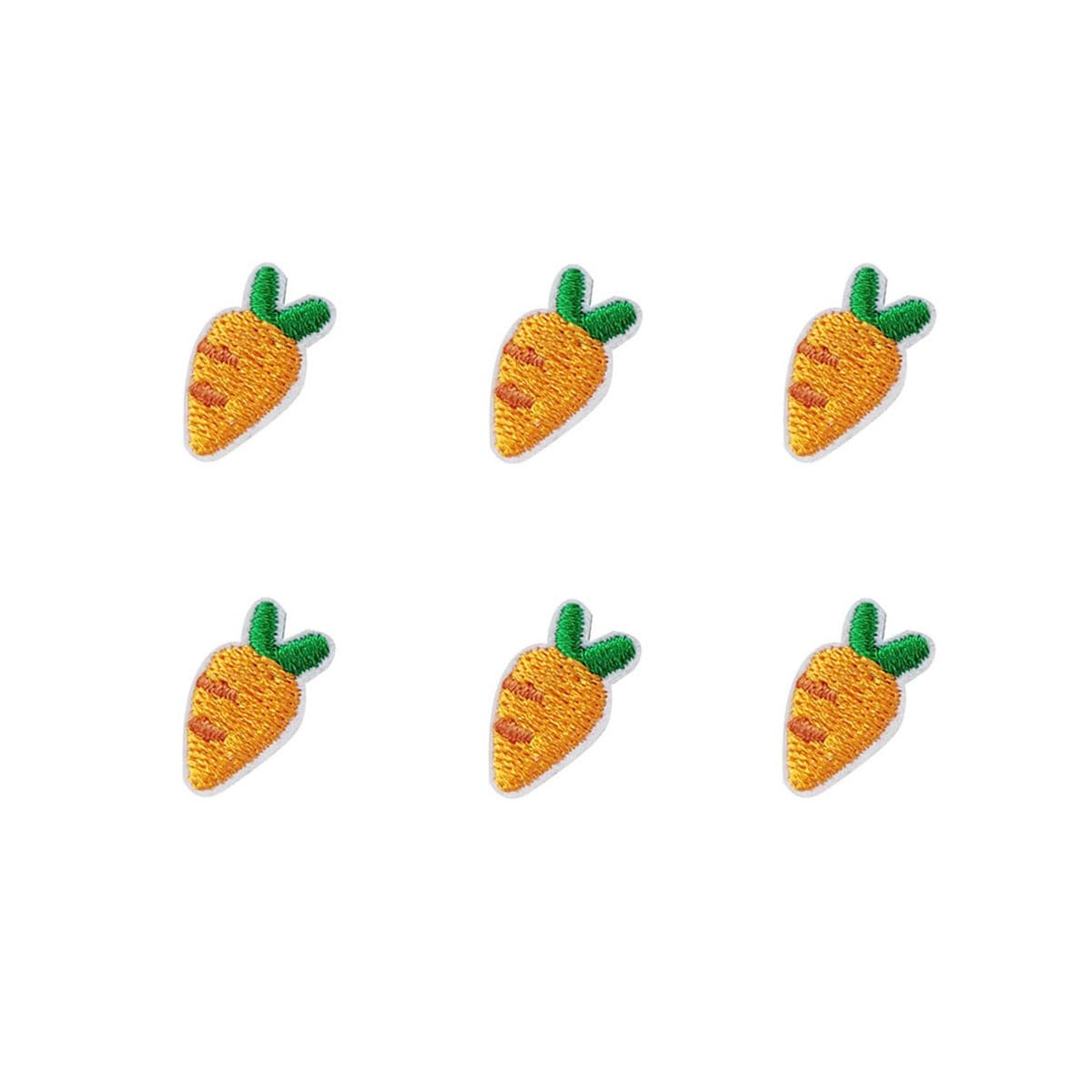 Iron-On Carrot Patches, Set of 6