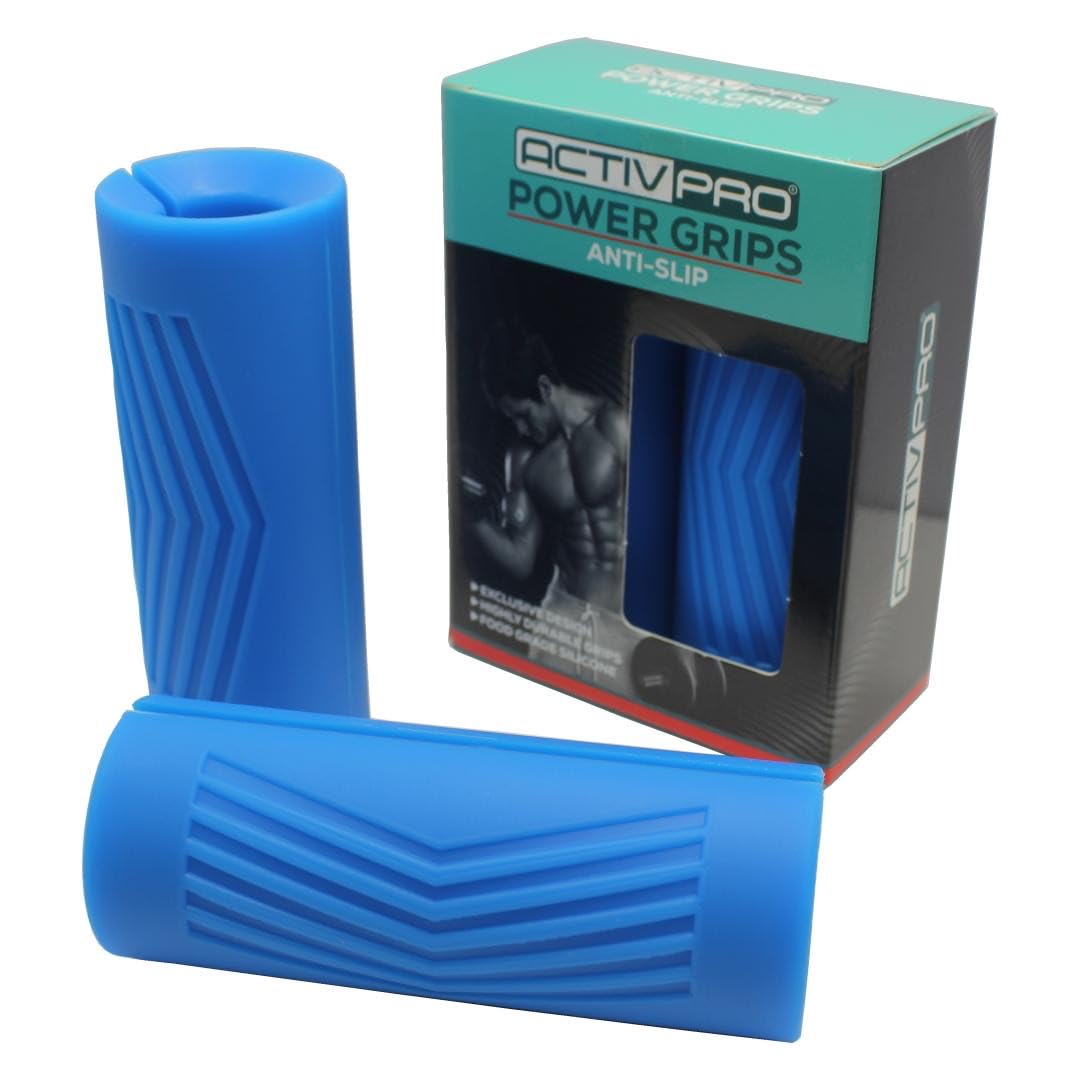 ActivProPower Grips | Dumbbell Barbell Grips | Top Grade Silicone | Biceps Forearms Builder | Big Arms Muscles | Thick Grips | Fat Grips | Strength Training