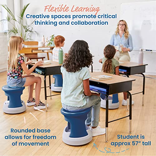 Image of ECR4Kids Active Storage Wobble Stool, 15in Seat Height, Childrens Furniture, Navy /Light Grey