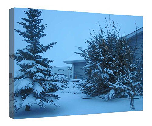 Toile d'art Winter Wonderland Alberta avec encadrement bois premium