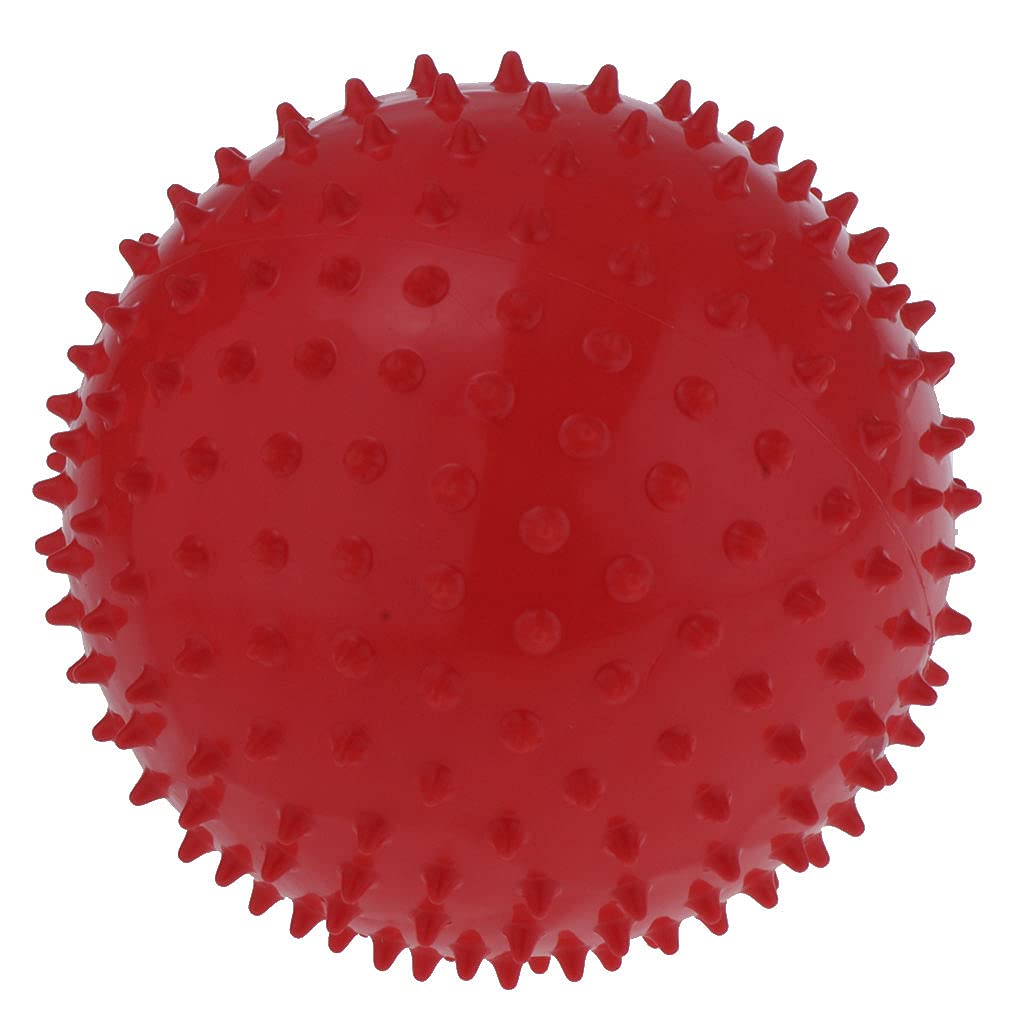 Amagogo 9 Inch Assortment Knobby Ball Spiky Sensory Ball Kids Educational Toy, Red, as described