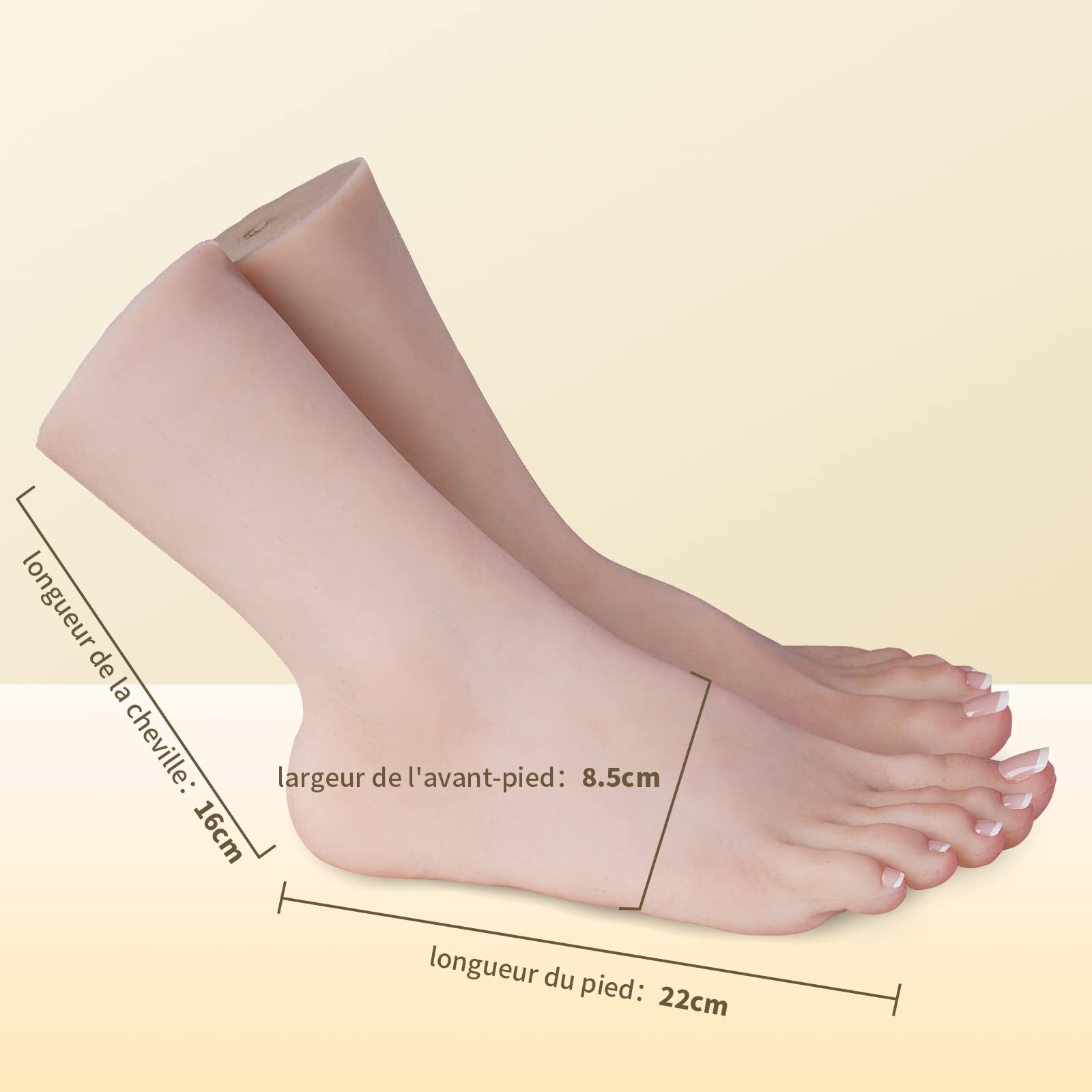 Mannequin Pied Silicone Réaliste Droit - Pratique Nail Art, Affichage Chaussures Et Bijoux