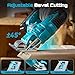 SEESII Cordless Jig Saw 21V, Electric Jigsaw Tool with 2× 2.0Ah Batteries, 2800RPM Variable Speed for Wood Cutting, 0°-45° Bevel Cuts, LED Light, 4 Orbital Settings for Straight/Curve/Circle Cutting