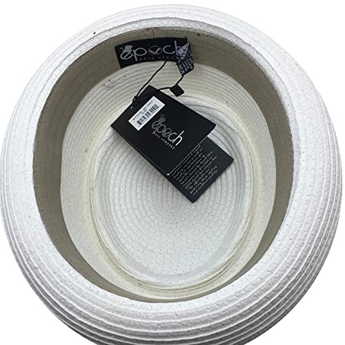Image of Men's Fancy Summer Straw Pork Pie Derby Fedora Upturn Brim Hat