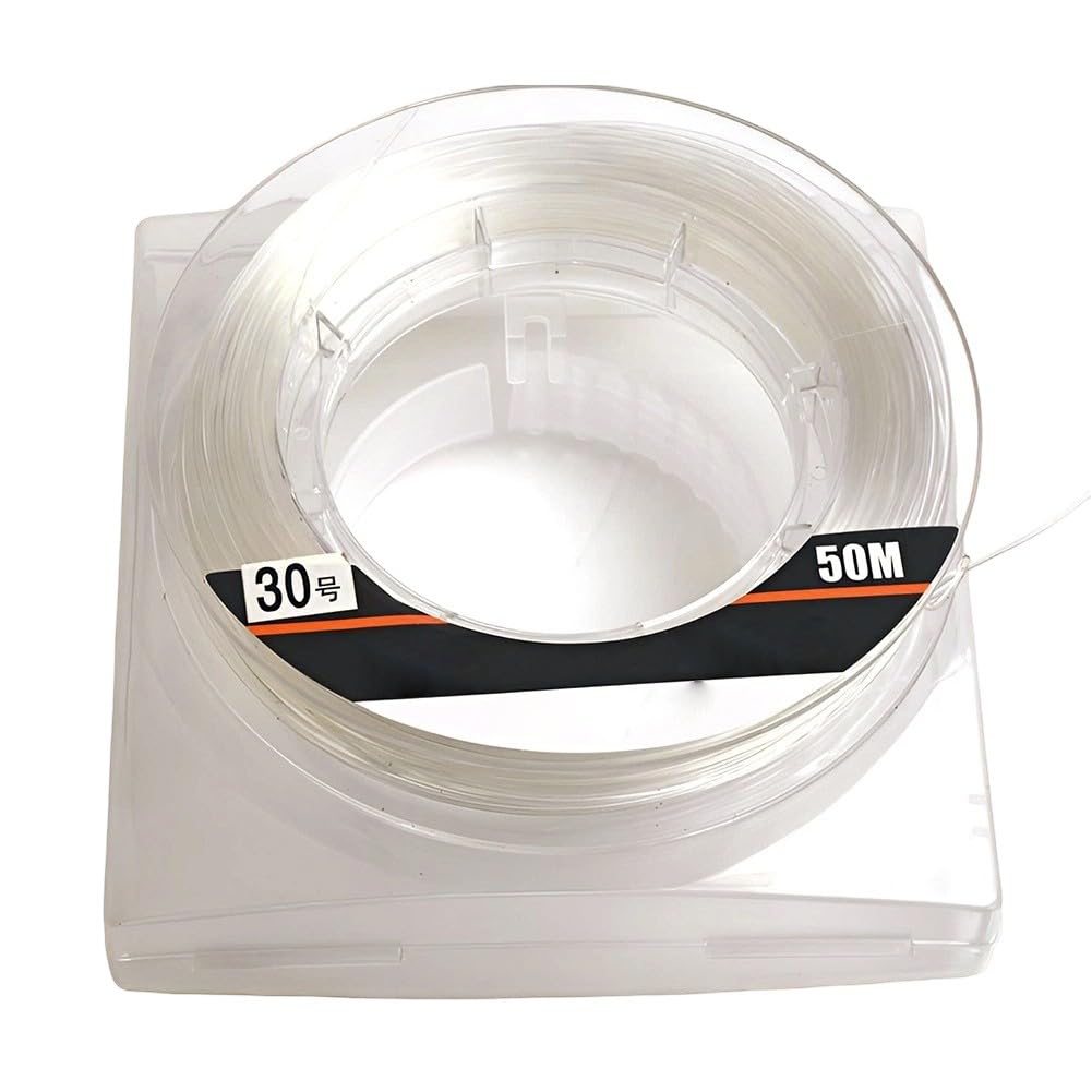 ZYNCUE Ligne de pêche fluorocarbone 50 m monofilament solide bas visibilité usure récif mer pêche 18 à 45,4 kg