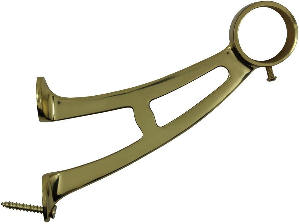 Brass Wall Mount Bar Bracket Fitting 1.5" Bar Rail | Renovator's Supply