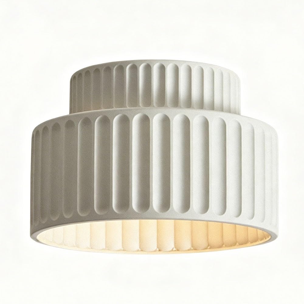 LUOYAOB Colorful Resin Ceiling Lamp Modern Close to Ceiling Light Flush Mount Ceiling Fixture Equipped with E26/E27 Base Indoor Lighting for Cloakroom Kitchen Porch Hallway(White)