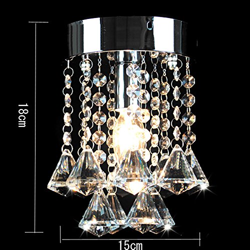 HomeLava Mini Lampes de plafond plafonnier chromé cristal K9 40W cristal Forme de cristal pour l’entrée salon chambre à coucher