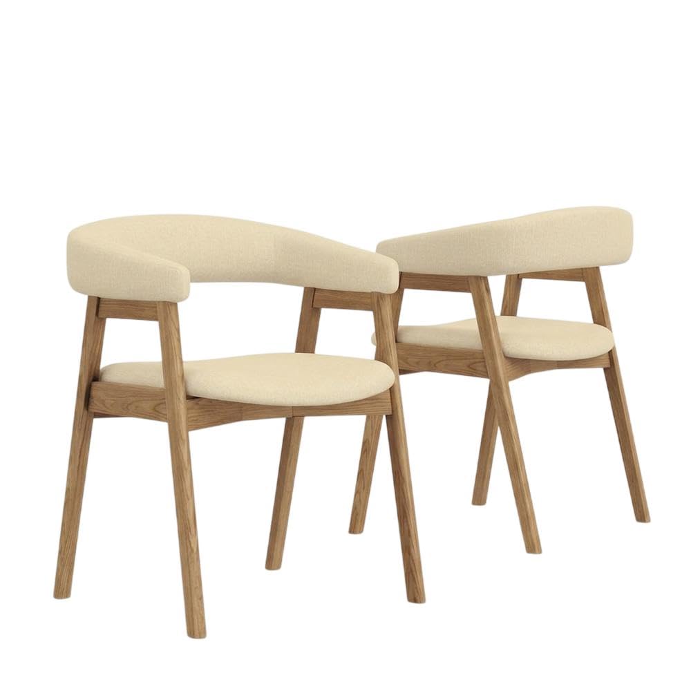 Solid Rubberwood Dining Chairs Set of by Starlight Canyon Home – Rubberwood, Brown, Pack of 2