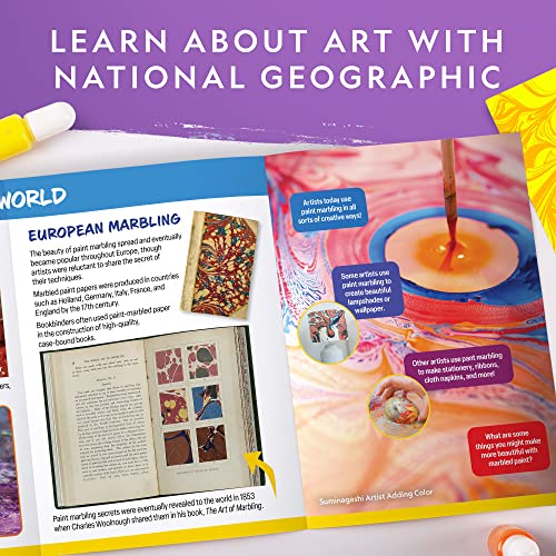 National Geographic Marbling Art Kit - Create 12 Sheets of Marble Art with Paints & Water, Crafts for Kids, Amazon Exclusive - Image 6