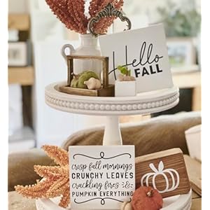 2 tiered tray wooden serving stand by felt creative home goods small shabby chic beaded tray for home decor display farmhouse country decoration kitchen or dining includes 3 custom handles white  urban country home decor