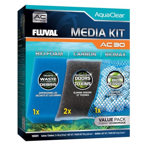 Fluval - Media Maintenance Kit for AC30 Power Filter - for Use in Freshwater & Saltwater Aquariums
