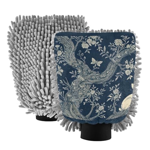 IOACIY Absorbent Microfiber Car Wash Drying Mitts, 2 Pack, Scratch-Free & Lint-Free, Rich Foam, Highly Absorbent, Double Sided, Wash Mitt Perfect for Car Washing, M, Rabbit (15)