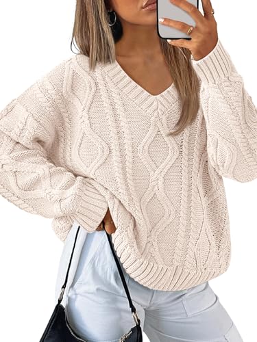 Trendy Queen Oversized Cable Knit Sweaters for...