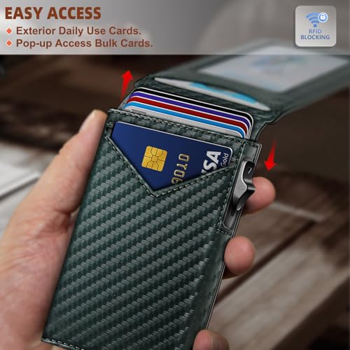 Image of BULLIANT Men Slim Leather Wallet Metal Case Money Clip-Magnetic Closure