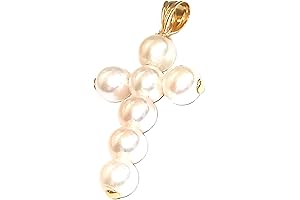 AAA Grade Akoya White Pearl Cross Pendant - Christian Jewelry