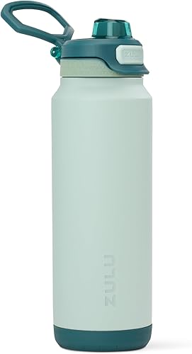 Miniatura 20 de ZULU Powerfill Pro - Botella de agua de acero inoxidable de 24 onzas con tapa de llenado rápido, metal aislado al vacío de triple pared, tapa de