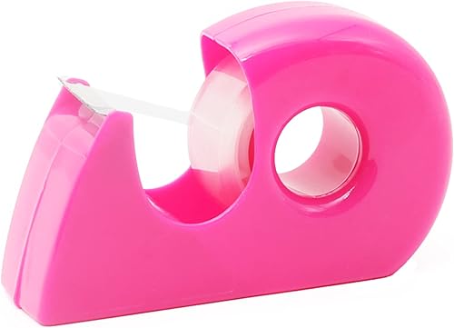 Miniatura 1 de 3 rollos de cinta transparente y dispensadores recargables, cinta transparente, perfecto para oficina, hogar, escuela y manualidades, color rosa