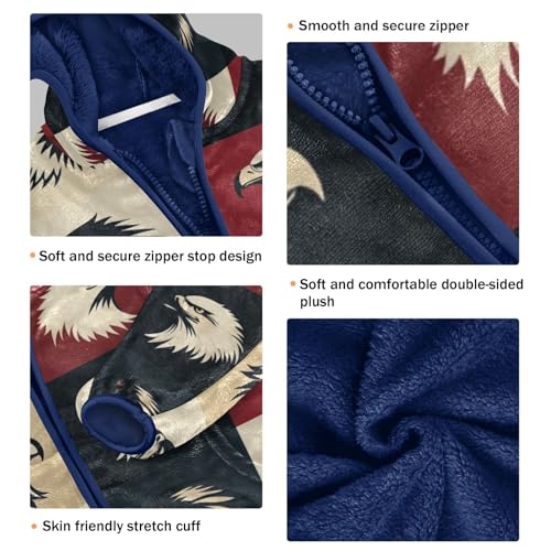 Falcon Silhouette Girls Fleece Jacket Girls Fall Jacket Girls Zip Up Hoodie Girls Sherpa Jacket 2-10T3