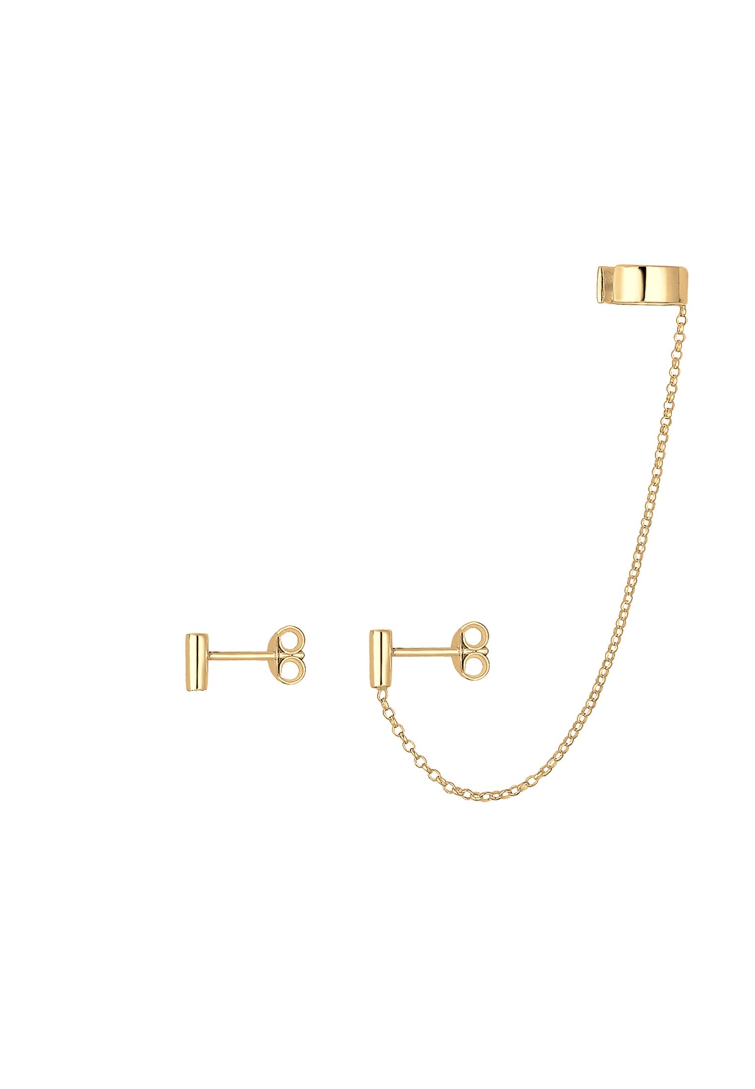 Elli Damen Ohrringe Earcuff Asymmetrisch Minimal Geo in 925 Silber