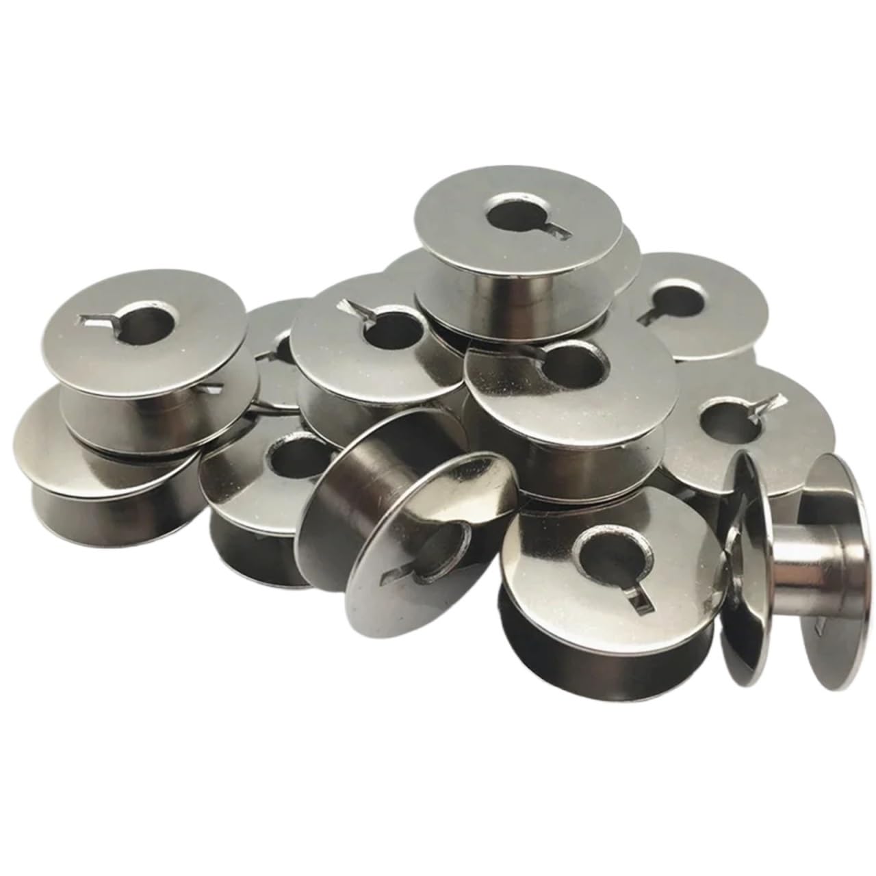 200 bobinas de metal for máquina coser doméstica, acero inoxidable, for bobinado hilo seda Para MáQuinas