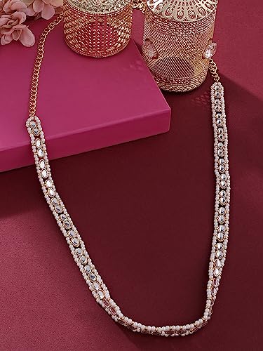 Women's Tone Dazzling Kundan & Beads Embellished Sleek Kamarbandh