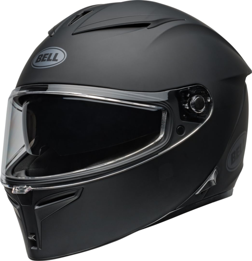 Bell Lithium Solid ECE Helmet, Integrated Sun Shield, Multi-Density EPS Liner, Clickrelease V2 Shield, Pinlock Ready, Optimum Fit, Matte Black, Size: XS
