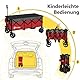 Sekey XXXL Bollerwagen Faltbar 300L 200KG Belastbar, Faltbarer Bollerwagen 17x10 cm Extra Breite Reifen Alle Gelände, Patentiert Klappbar aus Vier Richtungen, XXXL-Super 4013, Rot mit Grau