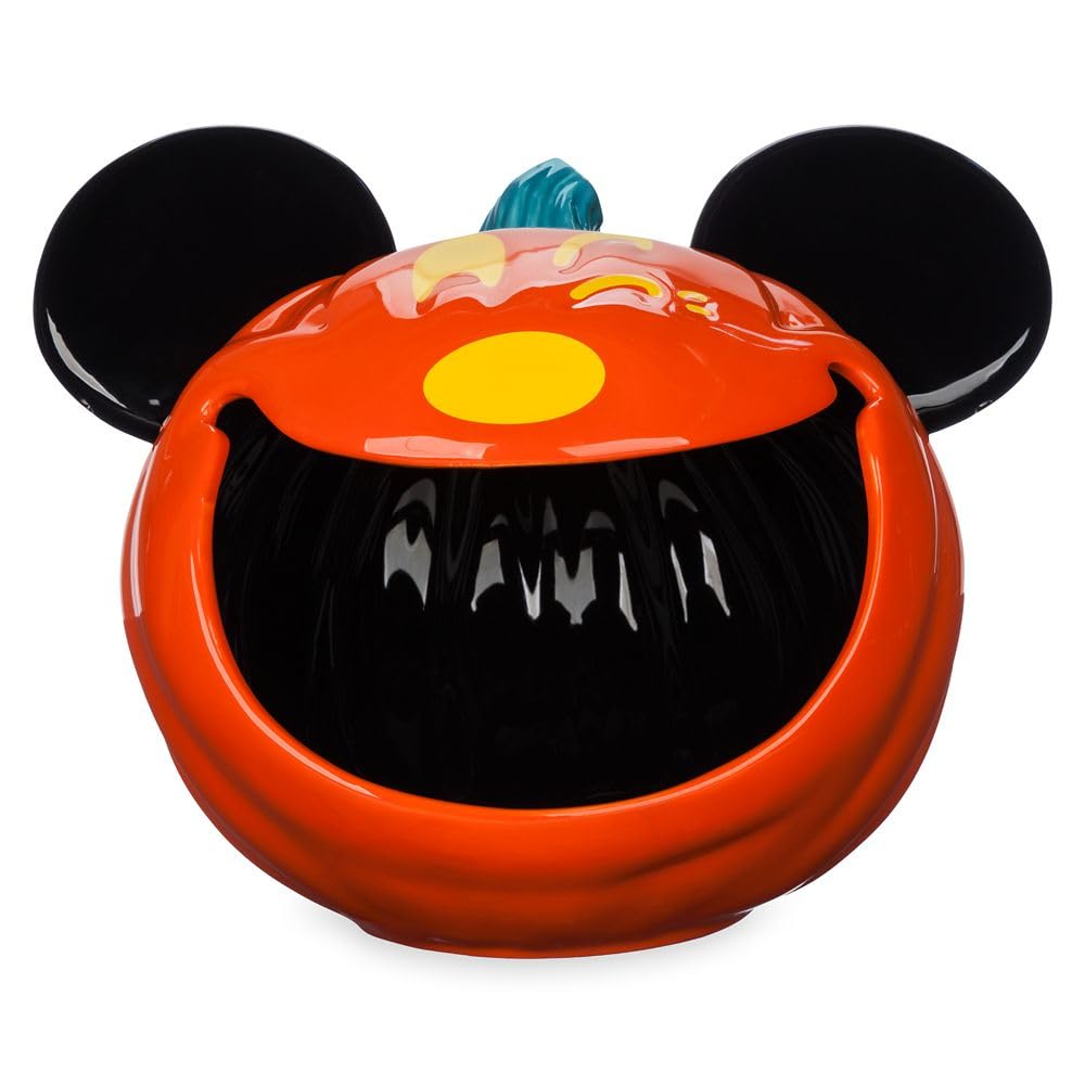 Disney Theme Park Merchandise Halloween 2023 Winking Mickey Pumpkin Candy Bowl