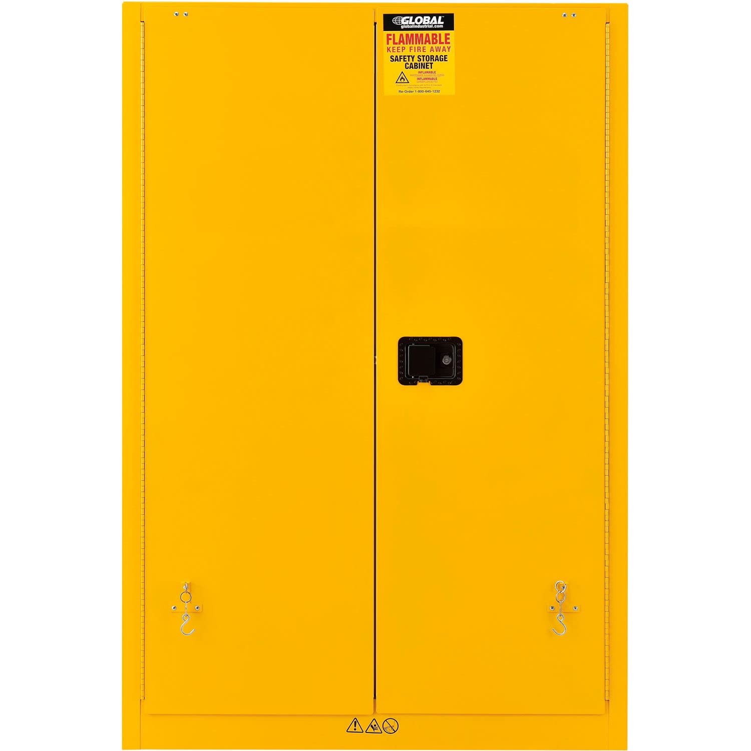 Global Industrial Flammable Cabinet, Self Close Double Door, 45 Gallon, 43