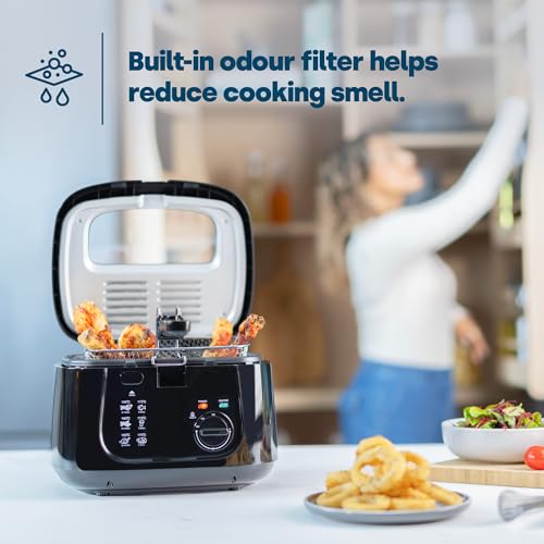LIVIVO 2.5L Deep Fat Fryer – Electric Chip Fryer with Non-Stick Coating, Viewing Window, Built in Odour Filter and Removable Lid for Easy Cleaning – Compact Deep Fat Fryers Easy Clean - Black - Image 6