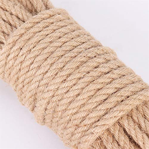 Zkenshan-Natural Jute Twine Natural Jute Fabric Rope Twine Rolls Hemp Cord Macrame String Craft Cat Pet Scratching Handmade Decor 10mm, Natural Jute Fiber (Color : 1PCS)