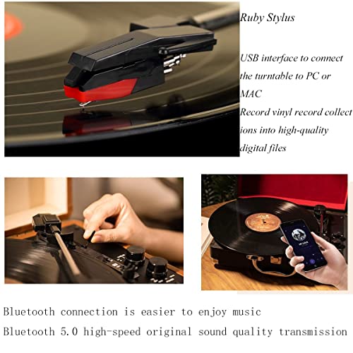 AWSAD Tourne Disque Vinyle Valise Portable en Cuir de Mouton Tourne Disque Vinyle, Platine Vinyle à 3 Vitesses, avec… - Les Beatles, Paul McCartney, John Lennon, RIngo Starr, George Harrison AWSAD Tourne Disque Vinyle Valise Portable en Cuir de Mouton Tourne Disque Vinyle, Platine Vinyle à 3 Vitesses, avec… – Image 5