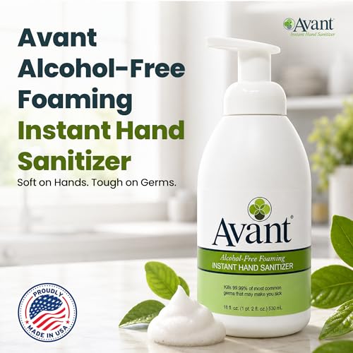 Image of Avant Alcohol Free Foaming Hand Sanitizer, 18 Oz Bottle 2 Pack, Unscented
