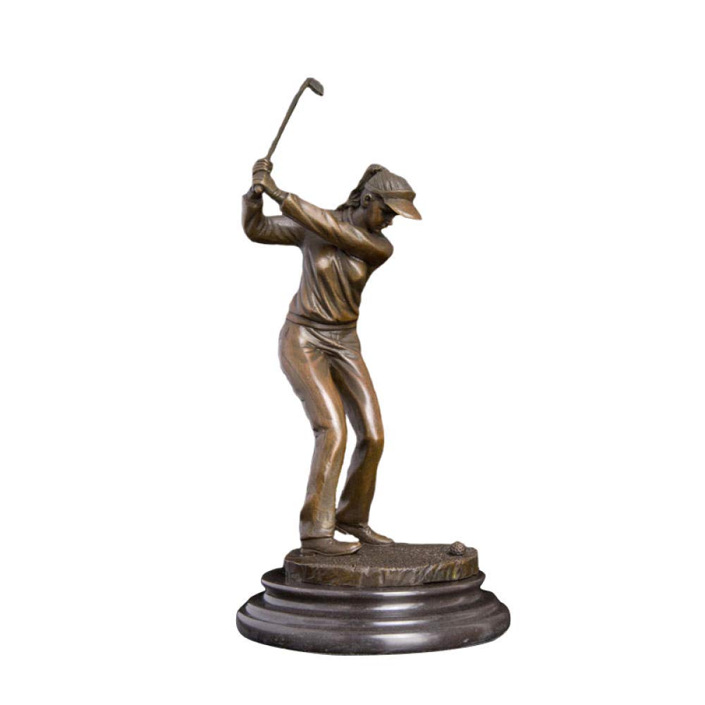 Figurines d'art de fille en bronze : objets de collection décoratifs pour sculpture de sport