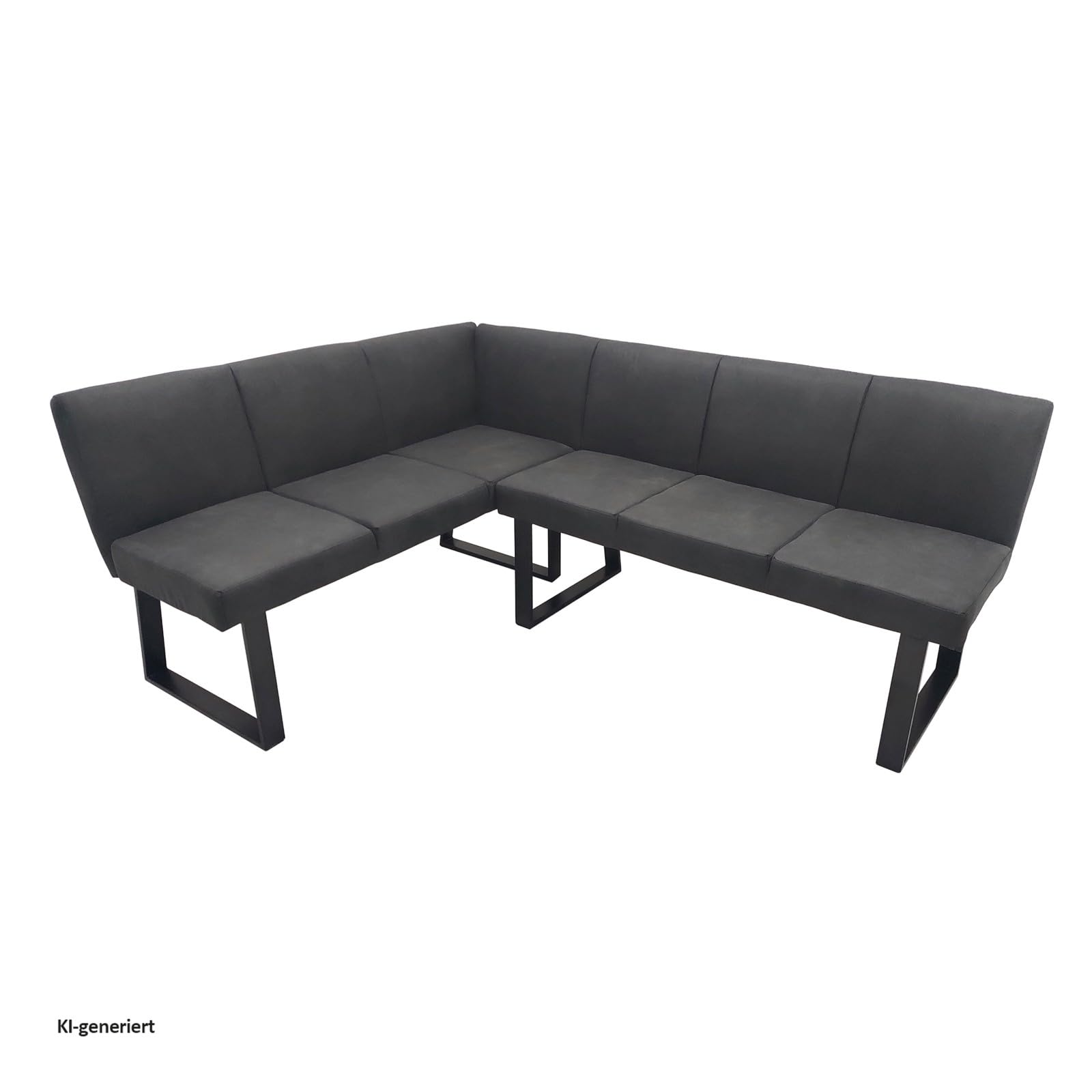 HTI living Eckbank 152 x 192 cm Vemal kurzer Schenkel Links Sitzbank Polsterbank Kunstlederbezug Metallgestell Schwarz
