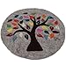 Maharanis Lebensbaum FAIRTRADE Tree of life Handgefilzter Untersetzer Unterlage Stuhlkissen Sitzkissen graumeliert, 35 cm, Grau Meliert