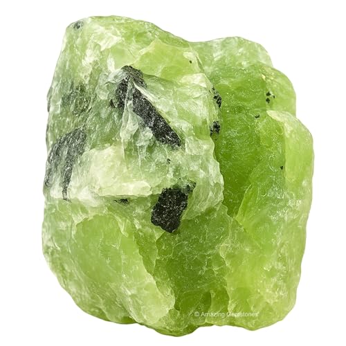 Image of Amazing Gemstone 2 Pieces Prehnite Raw Crystals and Healing Stones, Natural Rocks for Tumbling and DIY Raw Stones and Crystals