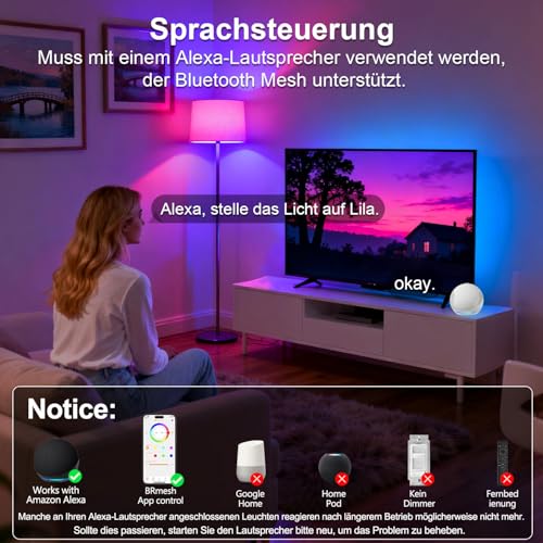 iLC LED RGBW Lampe E27 RGB+Warmweiß, Sync mit Musik farbwechsel Glühbirne mit APP, 16 Millionen Farben, 20 Modi – Bild 4