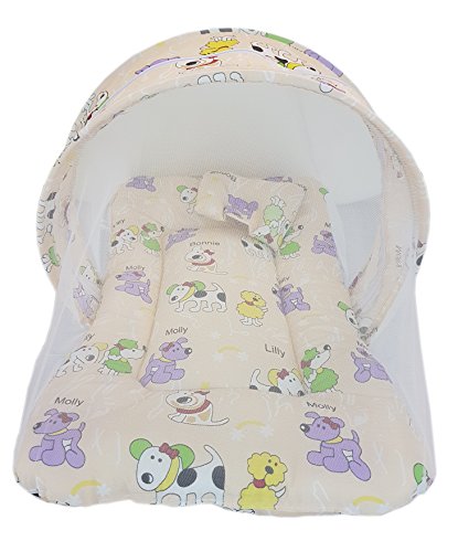 Image of Amardeep and Co Toddler Mattress with Mosquito and Insect Protection Net 70 * 40 cms (Bownie Cream)