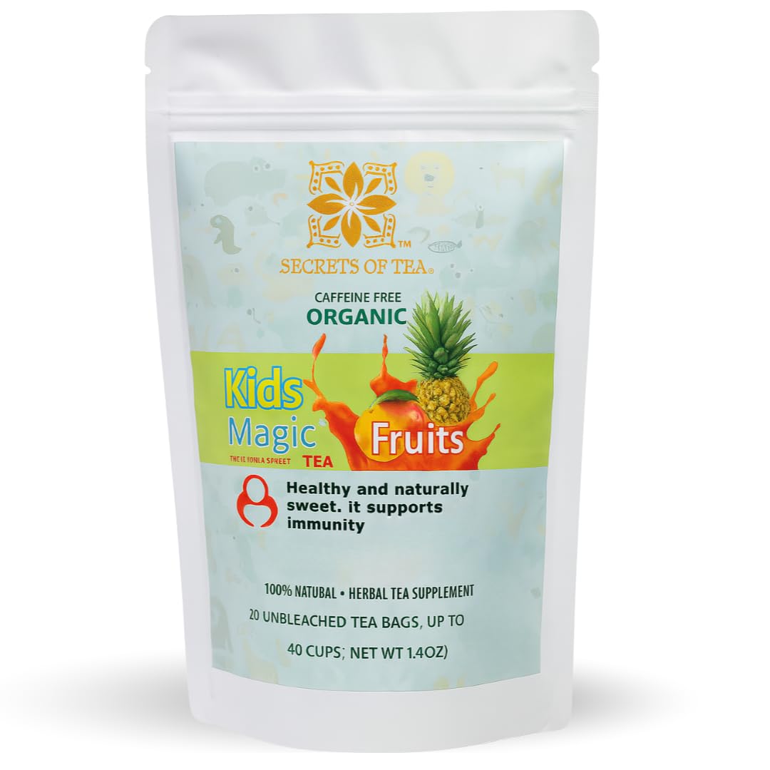 Secrets of Tea Kid’s Magic Tea Loved by parents - Organic Baby Magic Tea for gentle constipation relief, made with chamomile & fruity flavor - Organic Toddler Teas supports digestion & restful sleep