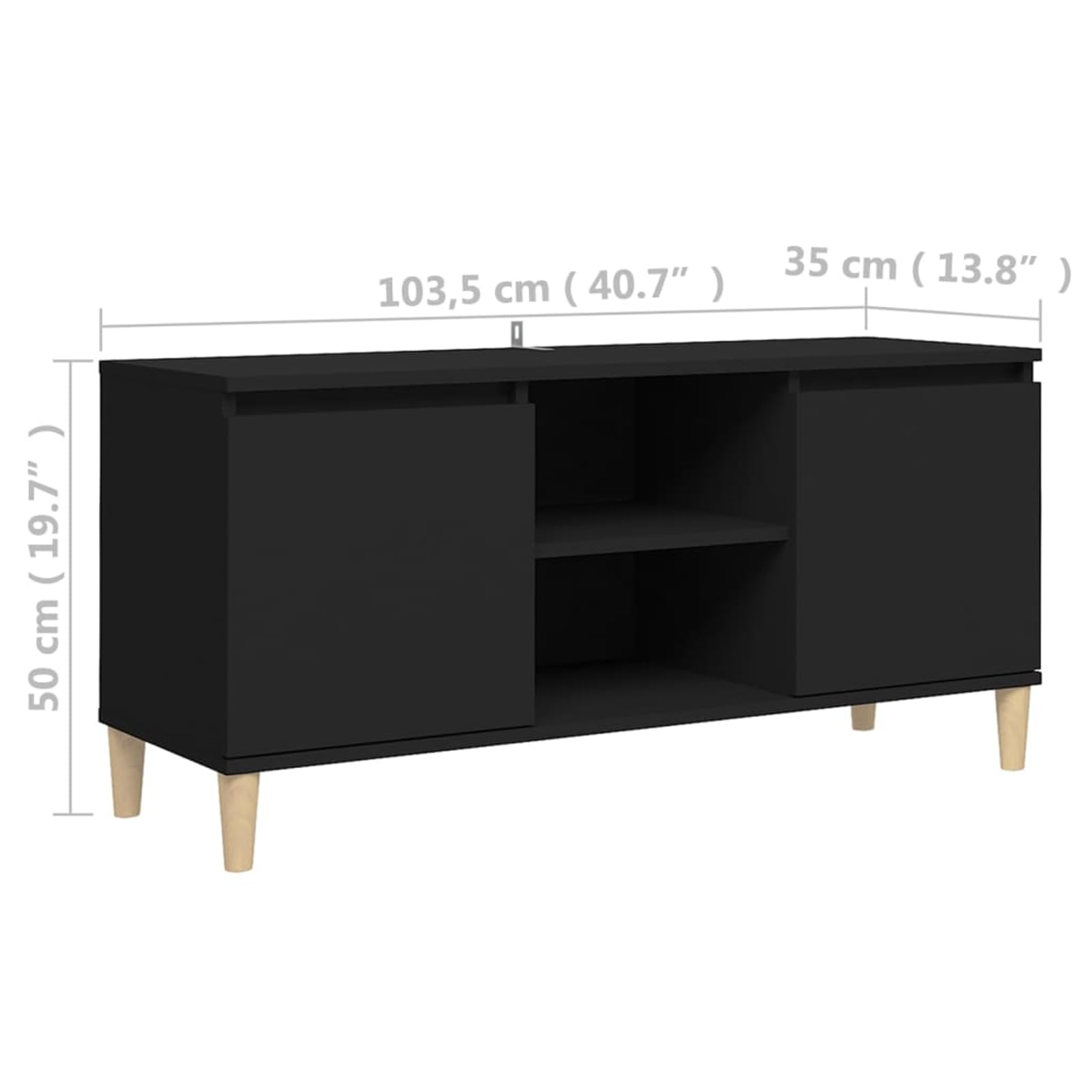 Gecheer Mobile Porta TV, Design scandinavo con 2 Ripiani e 2 Scomparti, 103,5 x 35 x 50 cm, in Legno ingegnerizzato ed eucalipto, per Soggiorno