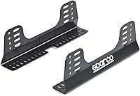 Sparco Competition Side Mount Seat Bracket - FIA Approved, Adjustable Steel, Black Powder Coat, Universal Kit