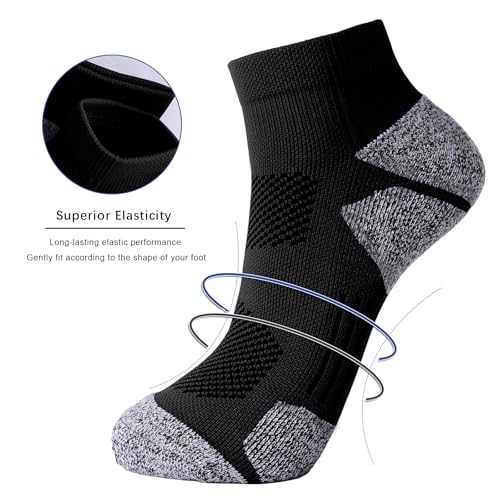 G&Y Unisex Cushioned Compression Athletic Ankle Socks-Womens and Men Running Low Cut Socks2