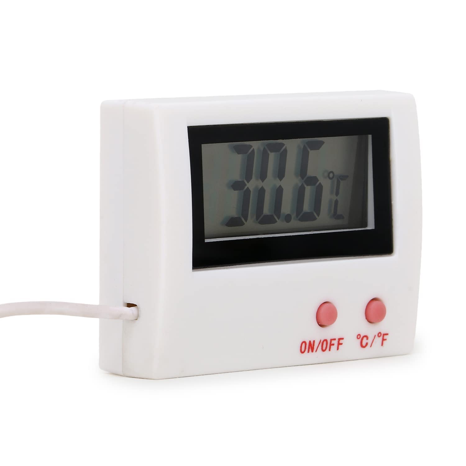 Megazone Thermometer for Fridge Aquarium/Freezer Lab with probe and LCD Screen Display and on/off button |Portable Thermometer for Indoor & Outdoor with Temperature (White) (B0BXJ4FFZ3) Amazon Price History, Amazon Price Tracker