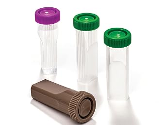 Caplugs Evergreen 240-5440-G8K PAP Series, Slide-Fix PAP Jars, Non-Sterile, Diameter 30 mm X Height 98 mm, 30 mL Capacity, Disposable Slide-Fix Jars with Green Polyethylene Cap, 25 Pack 2405440G8KE1